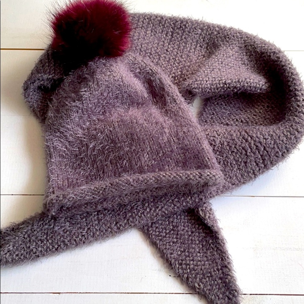 Scarf and beanie.